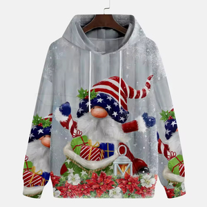 Men's Hoodies Custom Christmas logo Fashion Sweatshirt Cotton Neck Long Sleeve Christmas Hoodies - Product Image 2