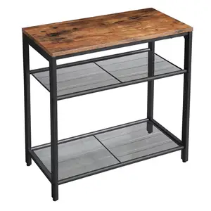 Classic Handmade Modern Storage Metal Frame Wooden Side Table End Console Table Wall Side Table of Wooden And Iron Frame