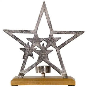 Portavelas de Mesa de Diseño Estándar Hecho de Madera de Mango con Portavelas Navideño de Aluminio a un Precio Razonable - Product Image 5