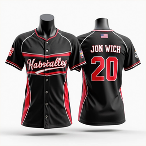 Maillots de baseball et de softball personnalisables de haute qualité uniformes de vêtements de sport d'équipe en polyester à mailles respirantes imprimées numériques - Product Image 1