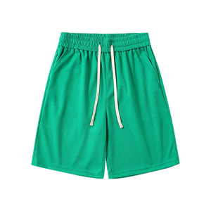 Doux tricoté taille moyenne coton tissu hommes Shorts à la mode été tenue décontracté poches latérales taille élastique pour une utilisation quotidienne de voyage de gymnastique - Product Image 5