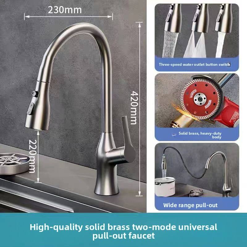 Sirène rétractable couleur bronze canon - Débit d'eau à deux niveaux