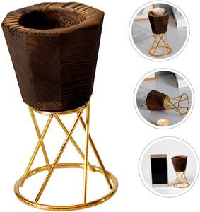 2pcs Octagon <b>Candle</b> Holder Cone Incense Holder Wood Decor Black sconces Christmas <b>Candle</b> Stand Candlestick Holders <b>tealight</b> Wax - Product Image 5