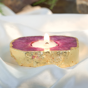 Wholesale Natural Agate Stone Tea Light <b>Candle</b> Holders Bulk Decorative Wax <b>Warmers</b> for Home Decoration for Christmas Occasions - Product Image 1