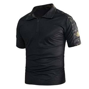 Chemises polo personnalisables à fermeture éclair 1/4 pour hommes, vêtements de sport respirants et décontractés à manches courtes, chemises en coton à fermeture éclair imprimée de grande taille - Product Image 6