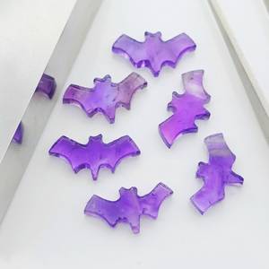 Pierre précieuse en améthyste bleue sculptée à la main en forme de chauve-souris, 20x10 mm, pour la création de bijoux - Product Image 2