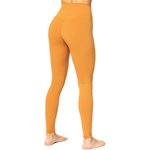 Leggings de yoga taille haute à contrôle du ventre, taille élastique, logo personnalisé, sans couture, écologiques, séchage rapide, respirants, longueur entière - Product Image 3