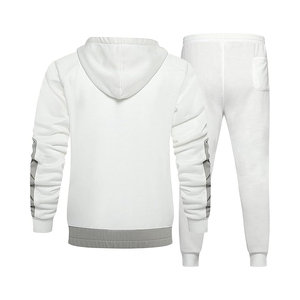 Conjunto de chándales con cremallera para hombre, chándal elástico con ribetes - Product Image 2