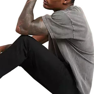 Custom Heavyweight T <b>Shirts</b> Wholesale Bulk Heavy <b>Fleece</b> Custom T <b>Shirts</b> Puff Print Oversized <b>Men</b> Plain T <b>Shirts</b> - Product Image 3