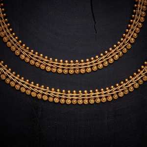 Wedding Bell <b>Anklet</b>-Gold Plated Stainless Steel Diamond & Pearl Accents - Product Image 2