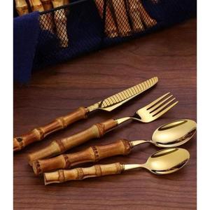 Juego de cubiertos de acero inoxidable con asas de acero inoxidable impresas Juego de cucharas para utensilios para bodas - Product Image 5