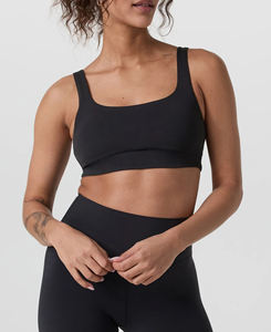 Soutien-gorge de sport confortable de qualité supérieure sans couture respirant avant impression soutien moyen vêtements d'entraînement de gymnastique actifs pour Yoga XL - Product Image 5