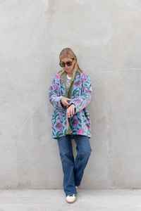 Chaqueta Bomber Boho Suzani de Diseñador para Mujer, Invierno, Bordada a Mano, Botones, Mangas Completas, Mejor Calidad, Colorida, Talla XL, Algodón - Product Image 3