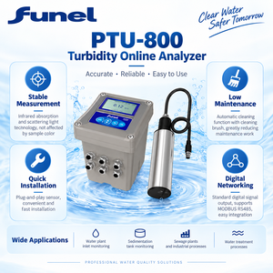 Analyseur de turbidité numérique <span class=keywords><strong>FUNEL</strong></span> PTU800 POM avec capteur RS485 Modbus pour le traitement de l'eau, 0,01-4000 NTU, précision de 5 % - Product Image 6