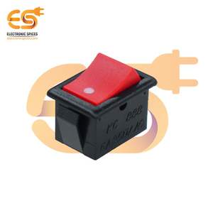 "6A 250V AC Glass Epoxy SPST PCB Back Rocker Switch Color Rojo 2 Pin" - Product Image 2
