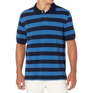 เสื้อโปโลผ้าฝ้าย100% สำหรับทุกเพศ, เสื้อโปโลแขนครึ่งลำลองสีดำน้ำเงิน - Product Image 4