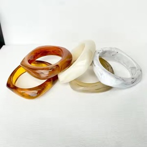 Geometric Resin Bangle - Modern Abstract Art Bracelet for Everyday Wear - Product Image 1