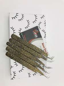 Pinzas Profesionales para Extensión de Pestañas de Acero Inoxidable Sostenible con Logotipo Personalizado, Herramienta de Belleza con Punta de Fibra Probada a Mano ASB - Product Image 3