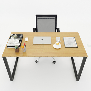 BFTB2005 Minimalist Design Trapez Bamboo II <b>Desk</b> 140x70cm with Assembled Metal Legs - Product Image 2