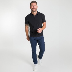 Logotipo bordado personalizado 100% algodón Logotipo bordado personalizado Hombres Golf Uniforme de negocios Color sólido Polo Camisa que absorbe la humedad - Product Image 2
