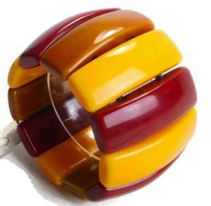 Brazalete de madera y resina para mujer de diseño moderno en múltiples colores hallazgos de joyería - Product Image 1