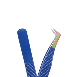 Pince à épiler professionnelle d'extension de cils de Volume 4D embouts de fibre de botte en acier pour faire des cils de ventilateur outil de beauté à prix raisonnable - Product Image 1