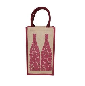 Sac à main réutilisable en Jute et coton 100% biodégradable, fourre-tout pour bouteilles de vin avec Logo, sac cadeau de Shopping imprimé personnalisé - Product Image 2