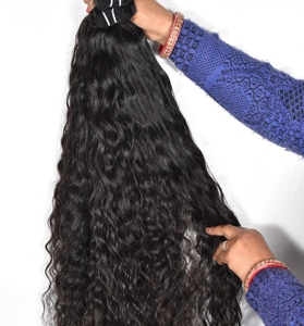 Unprocessed 100% Deep Wave Cuticle Aligned Vietnamese Indian Remy Hair Extensions Natural <b>Black</b> Full Lace Easy Apply Women - Product Image 1