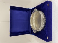 Nouvel arrivage de bols ronds en cuivre plaqué argent fait à la main de 14.5 pouces, décoration de la maison, centres de table, cadeaux de mariage