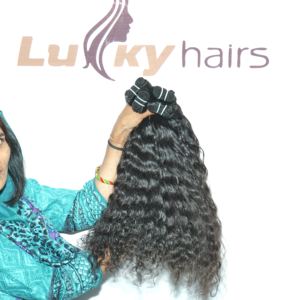 Extensiones de cabello indio rizado negro de calidad natural sin procesar, cutícula alineada virgen, máquina vietnamita, paquetes de trama Doble - Product Image 3