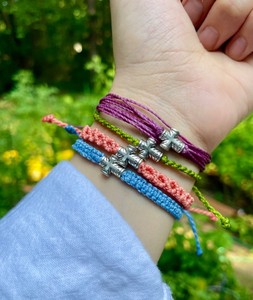 Tiny Cross <b>Bracelet</b>, Faith <b>Healing</b> <b>Bracelet</b>, Christian Cross <b>Bracelet</b>, Waxed String Adjustable <b>Bracelet</b> - Product Image 2