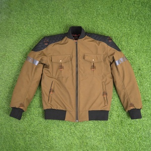 Men's Motorcycle Bomber Jacket Full Sleeve Windproof Polyester Autumn Riding Jacket with Logo Print - Product Image 6