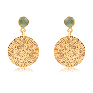 Pendiente chapado en oro de Plata de Ley 925, colección de pendientes de piedras preciosas de turquesa natural - Product Image 3