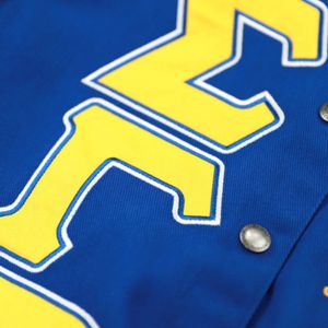 Veste en twill de course Sigma Gamma Rho SGRho, bleu royal, coton, logos de sororité brodés, imperméable, coupe-vent, élégante - Product Image 3