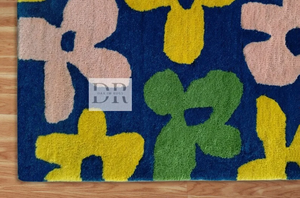 Grand tapis moderne de luxe en laine touffeté à la main Belle conception florale Taille personnalisée Très durable Utilisation personnalisée pour la salle à manger à la maison - Product Image 2