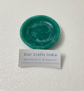 Bol de service à salade en résine Bol de nourriture en résine pour la maison Bol de service en résine verte décorative - Product Image 4