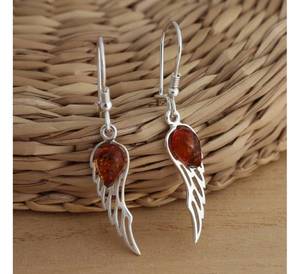 ต่างหูห้อยแบบสเตอร์ลิงแอมเบอร์บอลติกจาก925 2025ปีกนางฟ้าของแท้สีเหลืองอำพันบอลติกประทับ925สเตอร์ลิง - Product Image 3