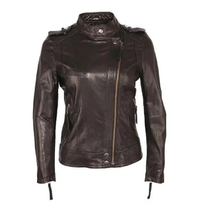 Women's Genuine <b>Sheepskin</b> Leather <b>Jacket</b> Denim Fashion Windbreak <b>Jacket</b> for Adults - Product Image 5