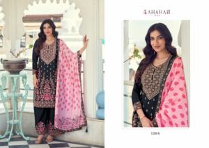 Véritable Chinon et Broderie Travail Salwar Kameez Costume avec Impression Numérique Dupatta Qualité Export Style Traditionnel pour Femmes - Product Image 3