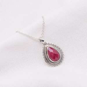 Rubis 925 Sterling Silver Gemstone Handmade Designer Pendentif Fine Jewelry Pendentifs & Charms Pour Femmes - Product Image 3