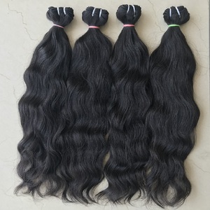 Tissage en lot indien naturel ondulé, couleur naturelle noire, 100% vierge, extensions de trame, vente en gros - Product Image 2