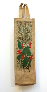 Bolsa de vino de yute de tamaño y logotipo personalizado de alta calidad para botella, bolsa de mano reutilizable de arpillera para vino con asa - Product Image 2