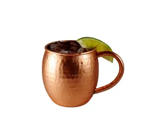 Tazas de Moscow Mule de cobre martillado, taza de cerveza de cobre puro