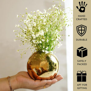 Florero de bola de acero moderno de oro rosa, decoración del hogar, dormitorio, sala de estar, oficina, boda, mesa, cumpleaños - Product Image 4