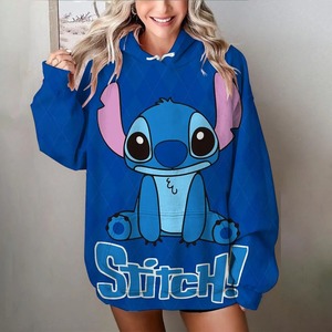 Femmes mignon dessin animé imprimé surdimensionné à capuche automne/hiver sweat veste vêtements pull confortable pour les femmes - Product Image 5