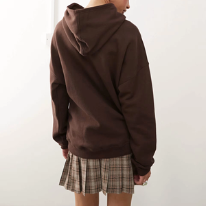 Hoodie oversize en molleton de coton avec imprimé lettres sur le devant, manches classiques, pour femmes - Collection Mode Urbaine - Product Image 3