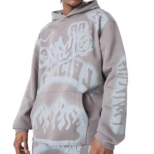 Térmica de fabricación personalizada bordado hombres 400gsm 500gsm peso pesado sin cuerda doble capa Cropp oversize heavyweight HOODIE - Product Image 1