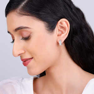 Pendientes de moda de circón plateado con encanto seductor - Product Image 3