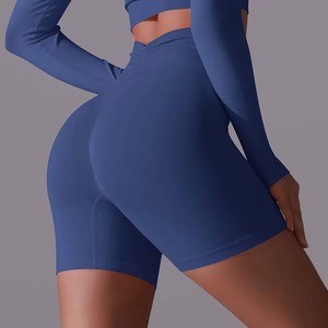 Shorts d'été taille haute sans couture pour femme, écologiques, séchage rapide, effet froncé aux fesses, pour entraînement, fitness et yoga, respirants - Product Image 2