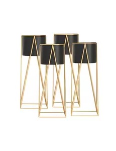 Juego de 2 macetas de interior y exterior con revestimiento negro para el hogar, sala de estar, guardería y decoración de jardín, macetas y jardineras - Product Image 3